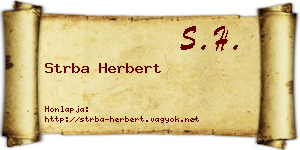 Strba Herbert névjegykártya